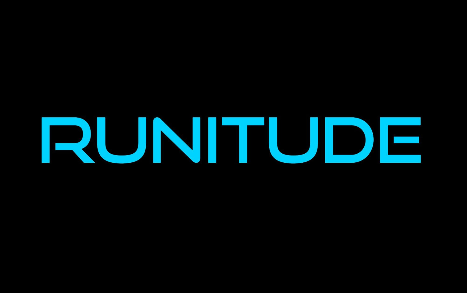Runitude Blue Logo on Black Background