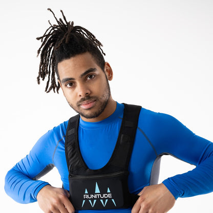 Runitude Vest Phone Holder For Running - Black - Male Model Shot